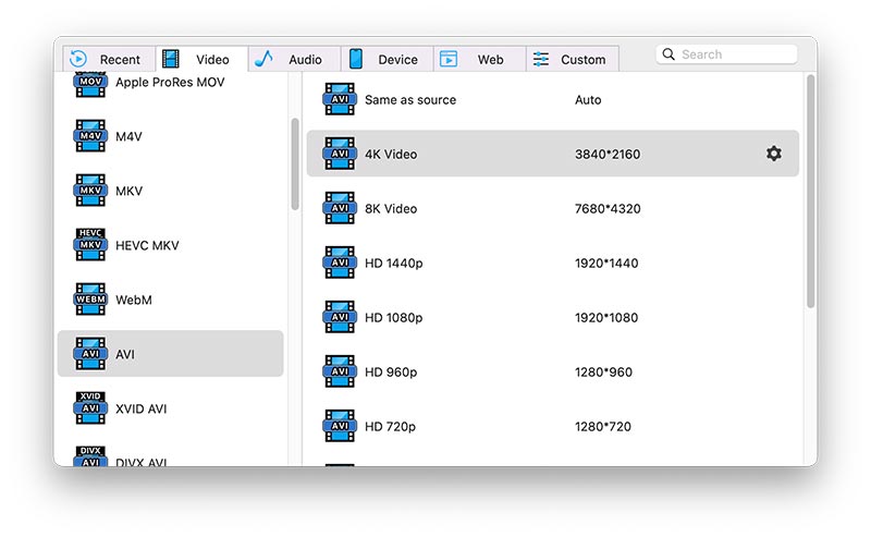 output formats of ifunia video converter for mac
