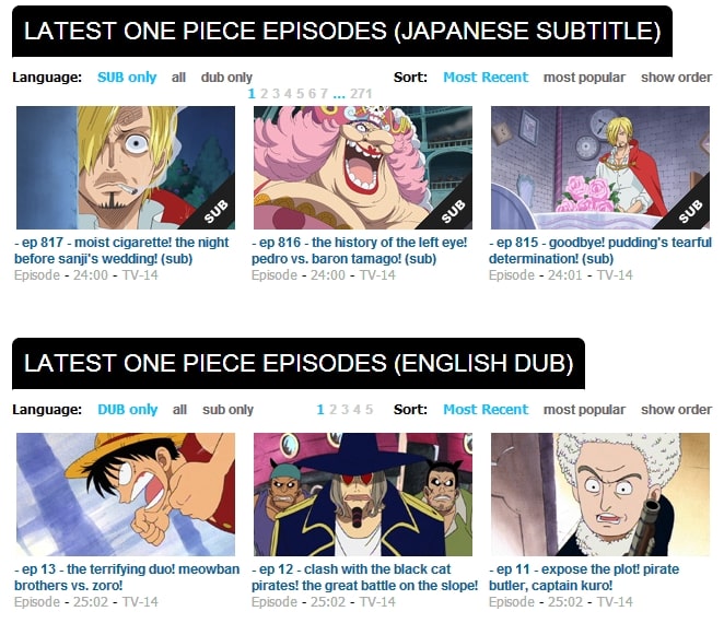 How to Download One Piece Episodes and Movies English Subbed/Dubbed