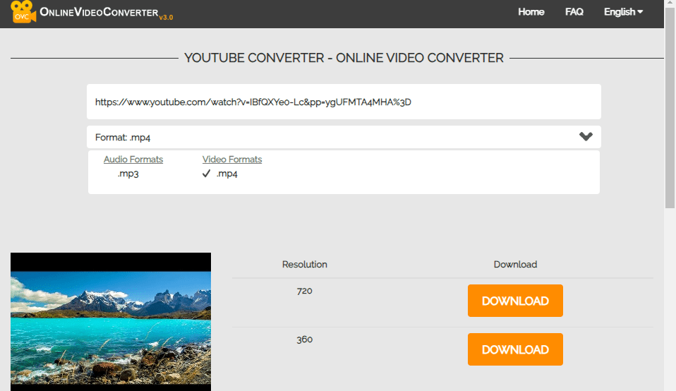 Online video converter