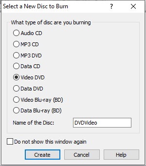 choose DVD type