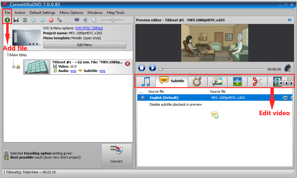 add MKV to convertxtoDVD