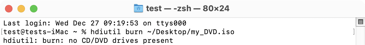 hdiutil burn ISO 