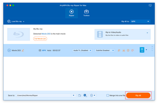 AnyMP4 Blu-ray ripper for Mac
