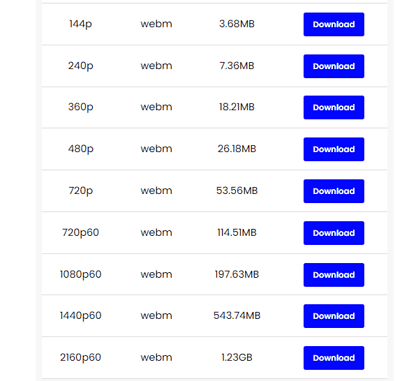 downloand YouTube to WebM online