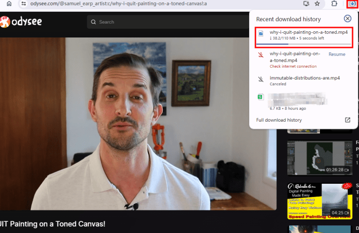 how to download videos from odysee