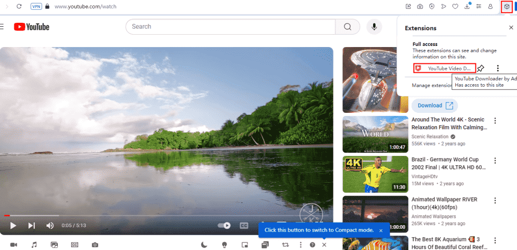 download video in 1080p from youtube extension browser