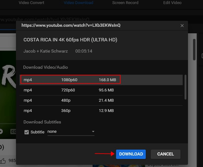 download YouTube videos 1080p windows