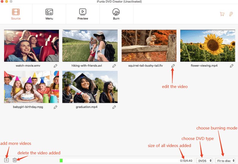 burn mp4 to dvd mac ifunia