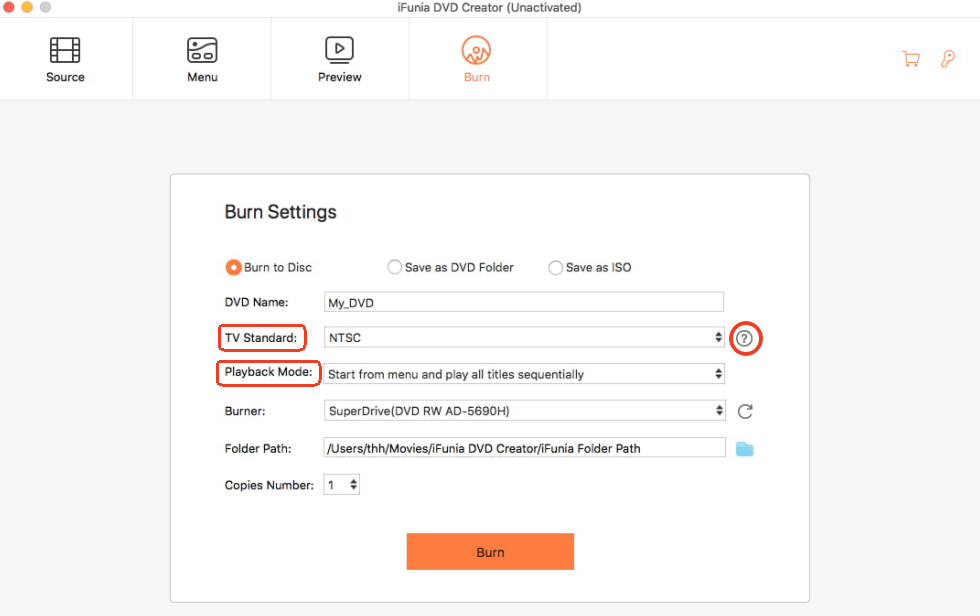 configure burn settings mkv to dvd ifunia dvd creator