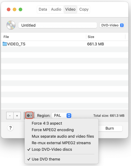 how to burn video_ts to dvd mac