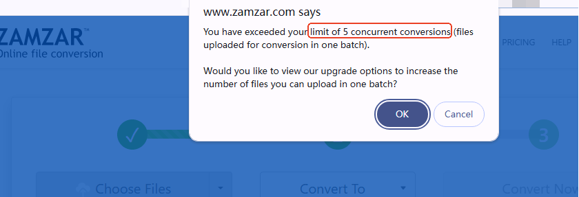 cons of zamzar