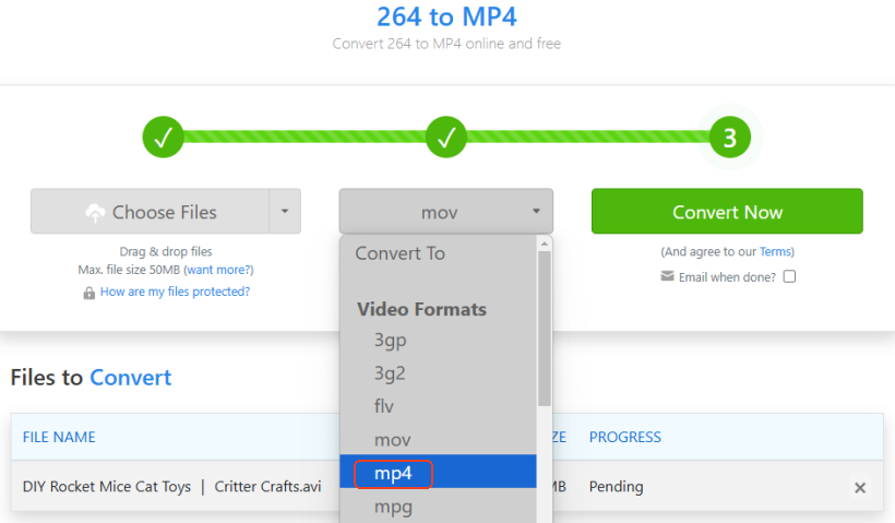 convert h264 to mp4 online free