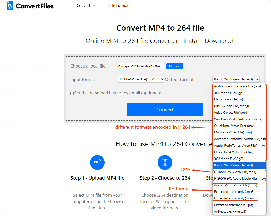 mp4 to h264 converter online