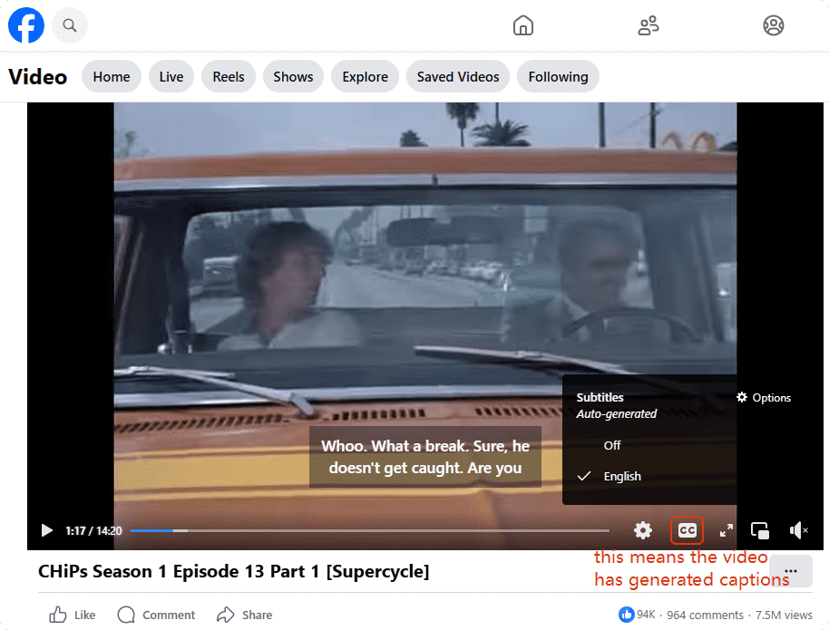 can i download a facebook video with closed captions